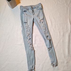 American Eagle Ripped Jeggings Next Level Stretch Size 4